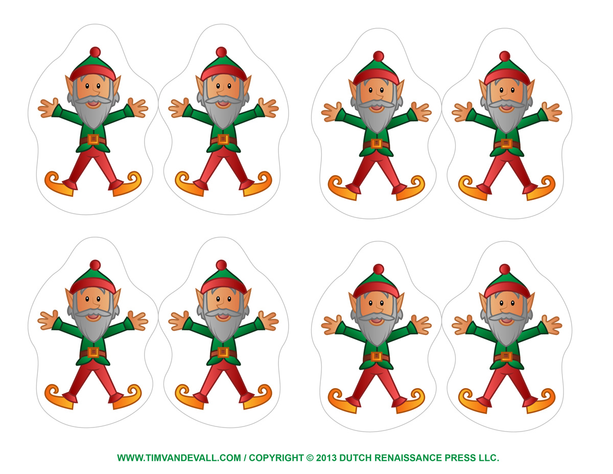 of printable elf ornaments for the Christmas Tree. These decorations ...