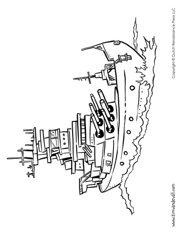 Battleship Coloring Page - Tim's Printables