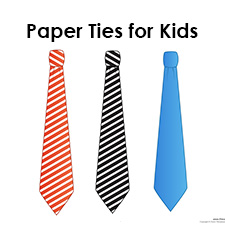 Paper Tie Templates for Kids