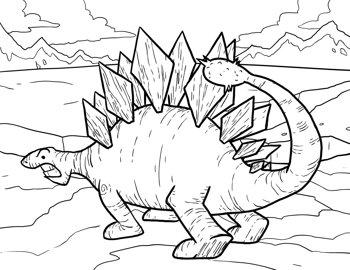 Featured image of post T Rex Stegosaurus Dinosaur Coloring Pages - A dinosaur picture to color, and some key vocabulary words to help with our dinosaur fact pages.
