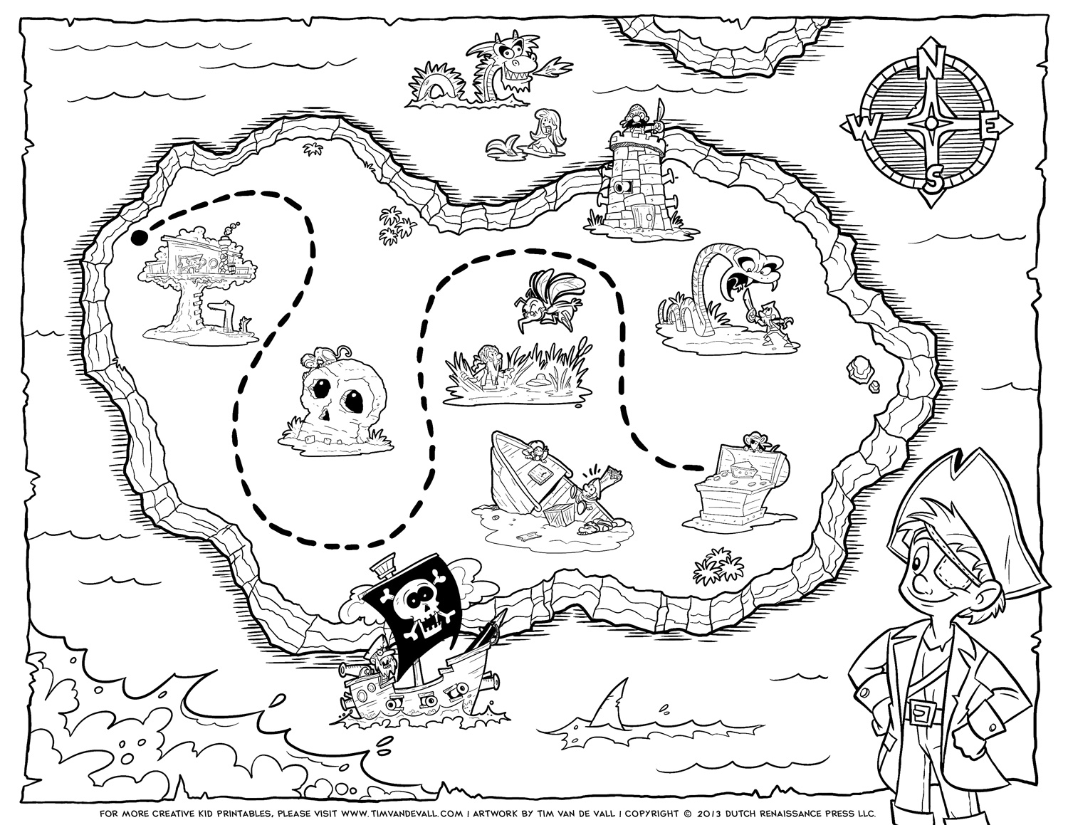 neverland map coloring pages - photo #16