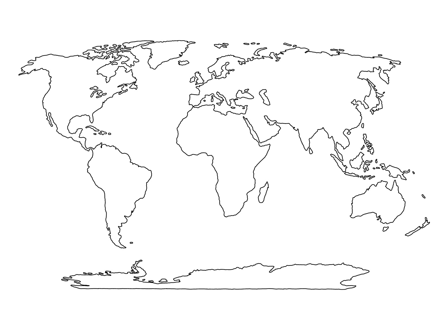 Printable Blank World Map Template Tim's Printables