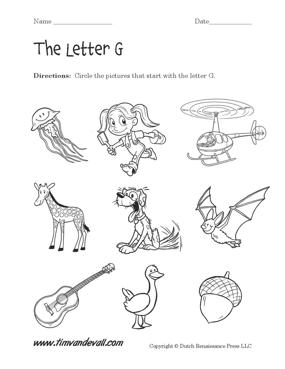 Printable Letter G Activities