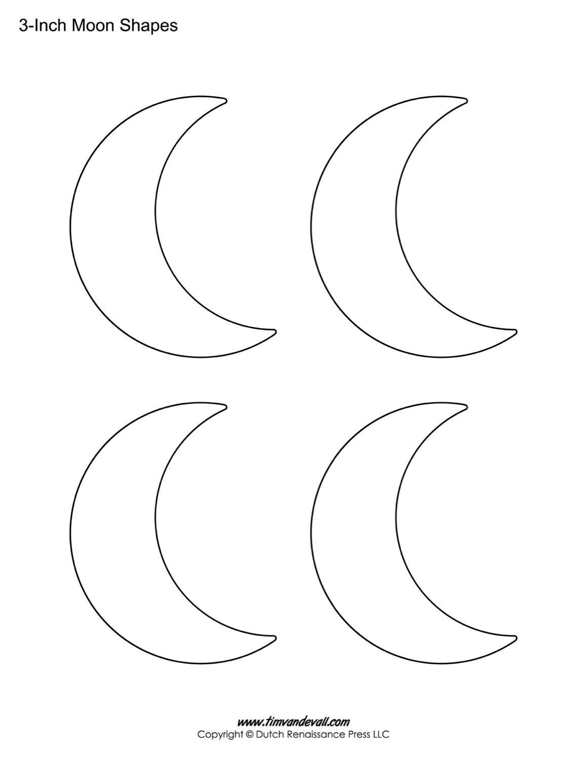 Blank Moon Templates  Printable Moon Shapes