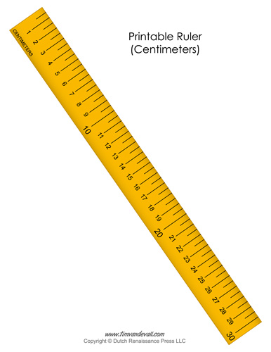 Printable Ruler with Centimeters