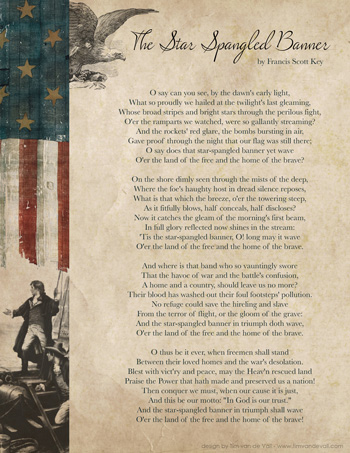 Star Spangled Banner Lyrics - Tim's Printables