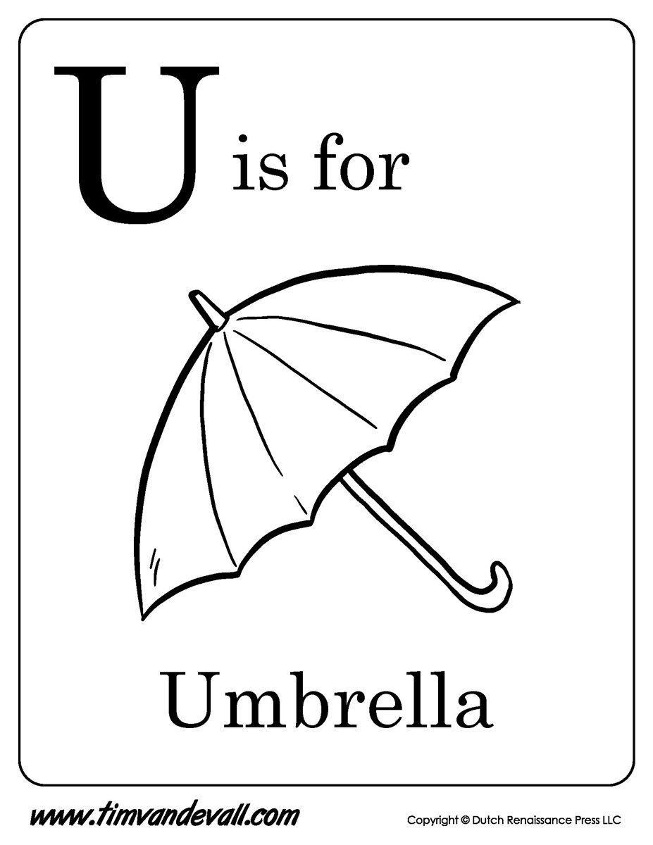 Download U is for Umbrella Printable - Tim's Printables