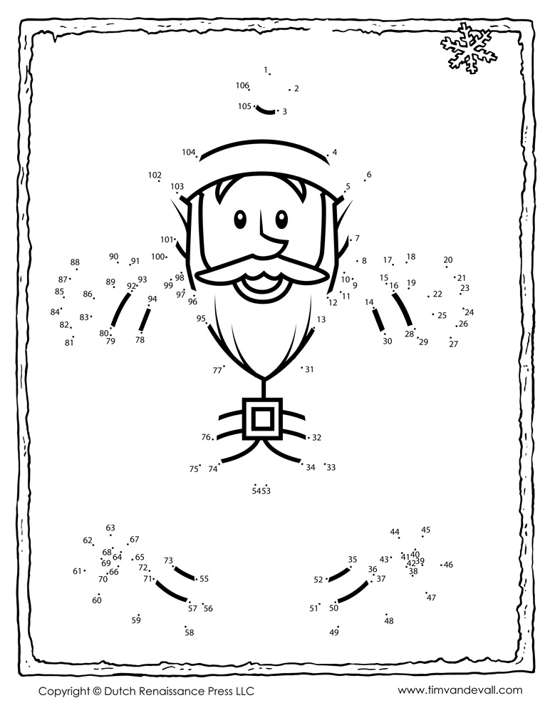 Elf Dot to Dot - Tim's Printables